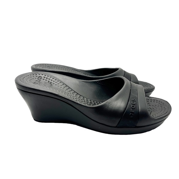 CROCS Shoes Crocs Womens 7 Sassari Wedge Sandal Black Poshmark